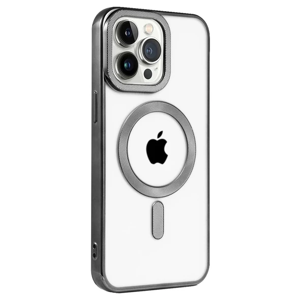 İphone 14 Pro Max Kılıf Kronos Magsafe Kapak - Siyah - Resim 2