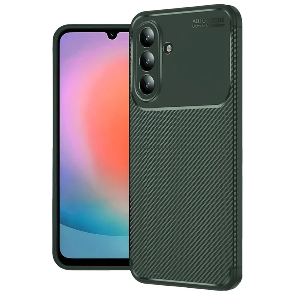 Samsung Galaxy A37 5G Auto Focus Karbon Kapak - Koyu Yeşil ürün görseli 1