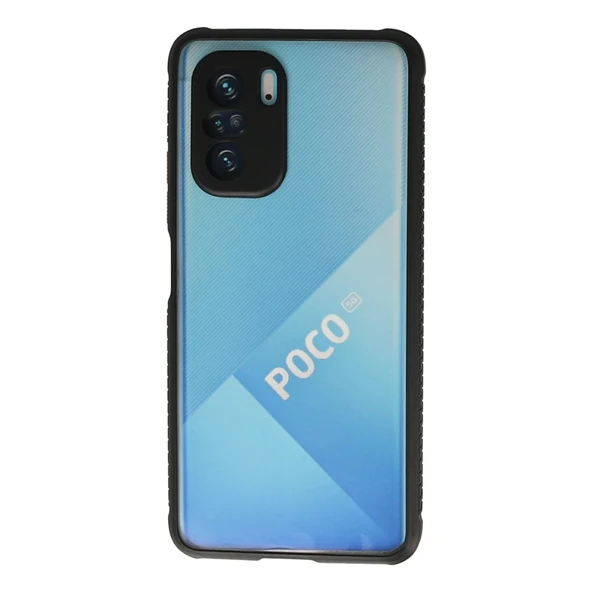 Xiaomi Poco F3 Kılıf Miami Şeffaf Silikon - Siyah ürün görseli 1