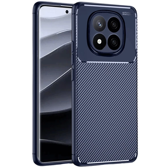 Xiaomi Redmi Note 14 Pro 4G Kılıf Auto Focus Karbon Kapak - Lacivert ürün görseli 1