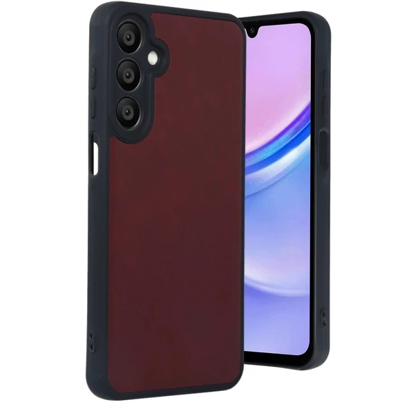 Samsung Galaxy A55 5G Kılıf Aras Deri Kapak - Bordo ürün görseli 1
