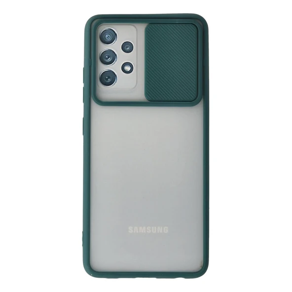 Samsung Galaxy A72 Kılıf Palm Buzlu Kamera Sürgülü Silikon - Yeşil ürün görseli 1