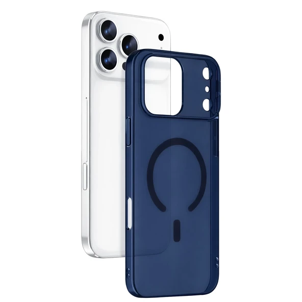 İphone 17 Pro Max Combo Sert Şeffaf Magsafe Kapak - Mavi ürün görseli 1