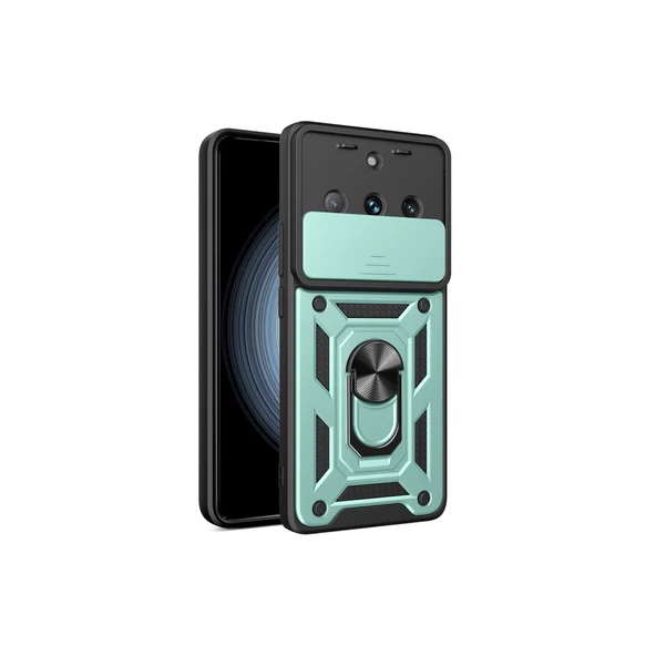 Realme 11 Pro Kılıf Pars Lens Yüzüklü Silikon - Yeşil ürün görseli 1