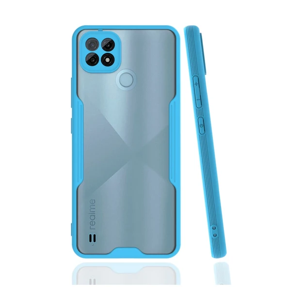 Realme C21 Kılıf Platin Silikon - Mavi ürün görseli 1
