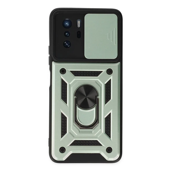 Xiaomi Poco X3 Gt Kılıf Pars Lens Yüzüklü Silikon - Yeşil ürün görseli 1