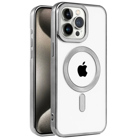 İphone 15 Pro Kılıf Kronos Magsafe Kapak - Titanyum Gri ürün görseli 1