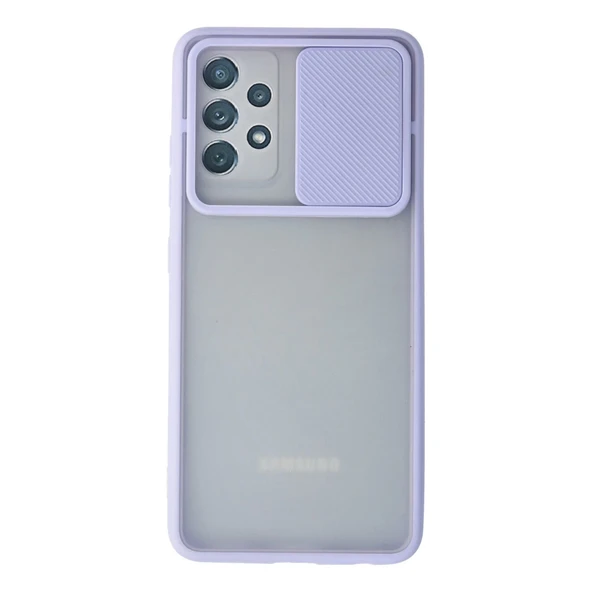 Samsung Galaxy A72 Kılıf Palm Buzlu Kamera Sürgülü Silikon - Lila ürün görseli 1