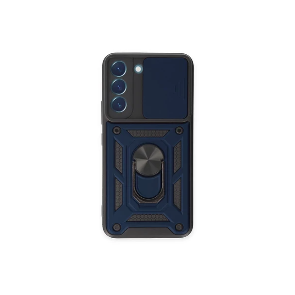 Samsung Galaxy S23 Kılıf Pars Lens Yüzüklü Silikon - Lacivert ürün görseli 1