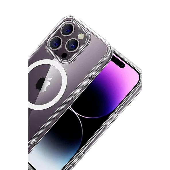 İphone 16 Pro Max Combo Sert Şeffaf Magsafe Kapak - Şeffaf - Resim 2