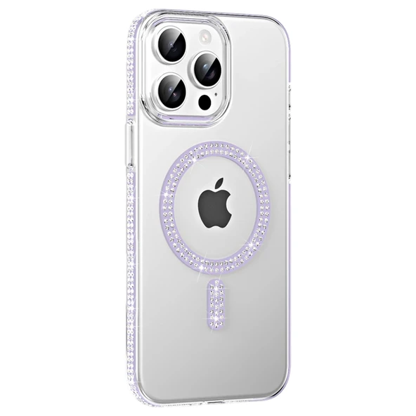 Joko İphone 15 Pro Move Taşlı Magsafe Kapak - Lila ürün görseli 1