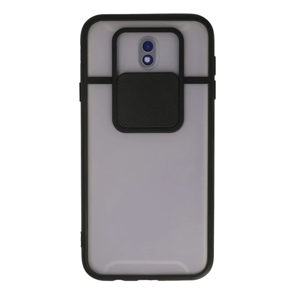 Samsung Galaxy J7 Pro / J730 Kılıf Palm Buzlu Kamera Sürgülü Silikon - Siyah ürün görseli 1