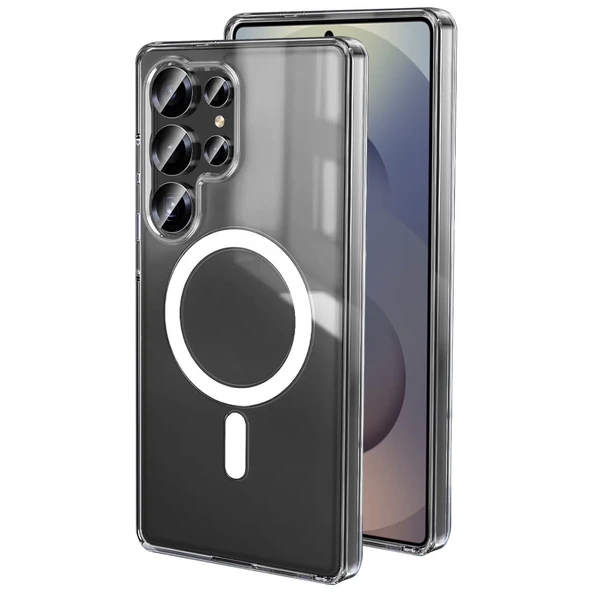 Samsung Galaxy S25 Ultra Kılıf Magneticsafe Şeffaf Silikon - Şeffaf ürün görseli 1