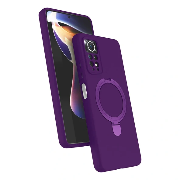 Xiaomi Redmi Note 12 Pro 4G Regal Magsafe Standlı Kapak - Derin Mor ürün görseli 1