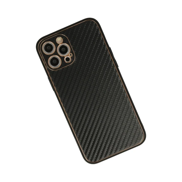 İphone 12 Pro Kılıf Coco Karbon Silikon - Siyah - Resim 3