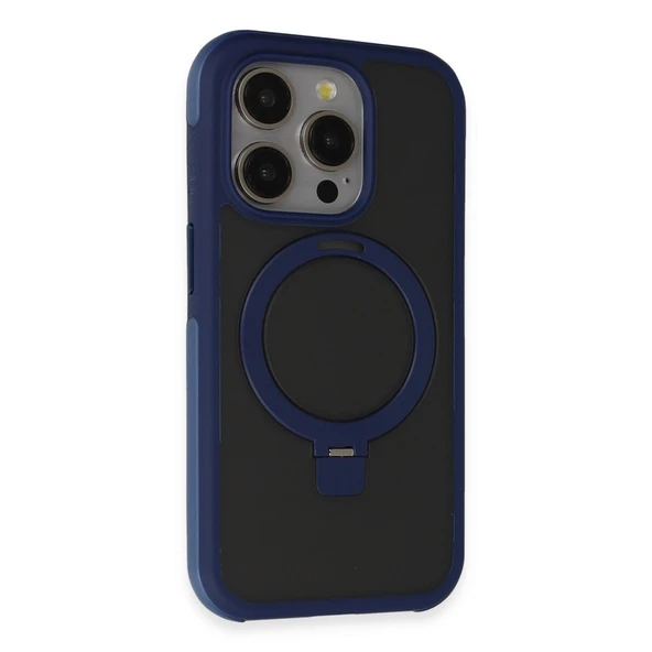 Joko İphone 15 Pro Zorda Airbag Magsafe Standlı Kapak - Lacivert ürün görseli 1