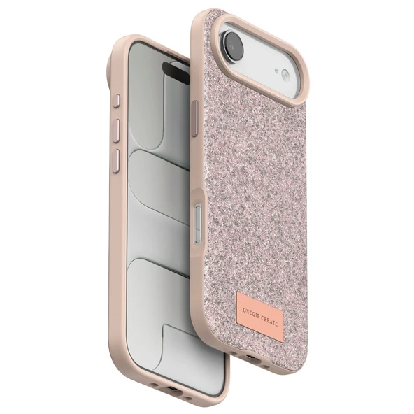 Onegif İphone 17 Air Bright Simli Kapak - Pembe ürün görseli 1