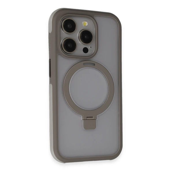 Joko İphone 15 Pro Zorda Airbag Magsafe Standlı Kapak - Titan Gri ürün görseli 1