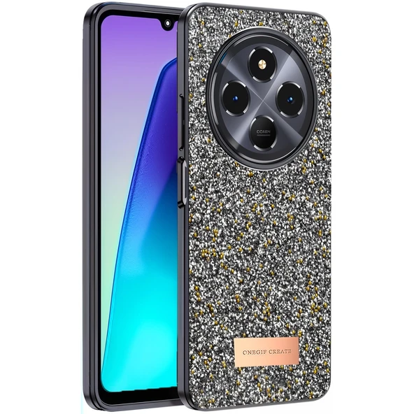 Onegif Xiaomi Redmi 14C Bright Simli Kapak - Gümüş ürün görseli 1