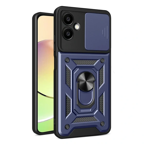 Samsung Galaxy A07 4G Pars Lens Yüzüklü Silikon - Lacivert ürün görseli 1