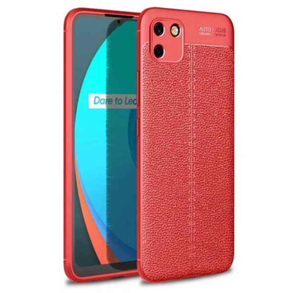 Realme C11 Kılıf Auto Focus Kapak - Kırmızı ürün görseli 1