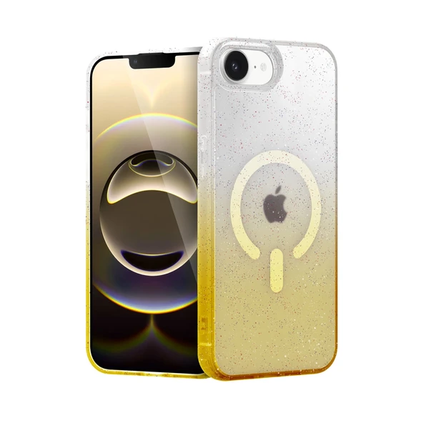İphone 16E Pummel Shiny Magsafe Kapak - Gold ürün görseli 1