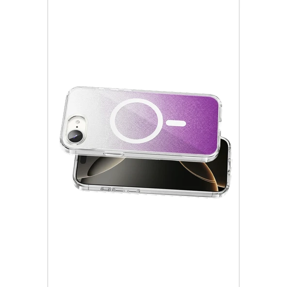 Onegif İphone 17E Sora Simli Magsafe Kapak - Mor - Resim 3