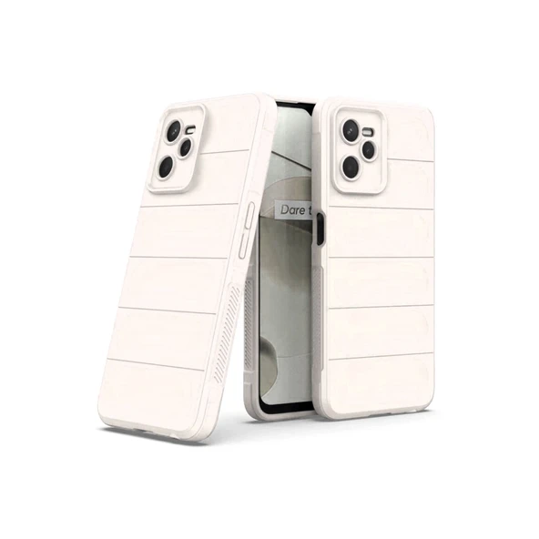 Realme C35 Kılıf Optimum Silikon - Krem - Resim 2