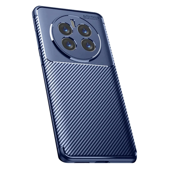 Realme 12 Pro Plus Kılıf Auto Focus Karbon Kapak - Lacivert ürün görseli 1