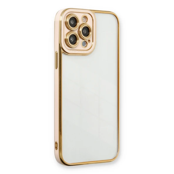 İphone 13 Pro Max Kılıf Liva Lens Silikon - Pudra ürün görseli 1