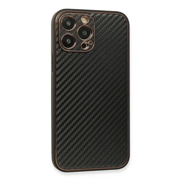 İphone 13 Pro Kılıf Coco Karbon Silikon - Siyah - Resim 2