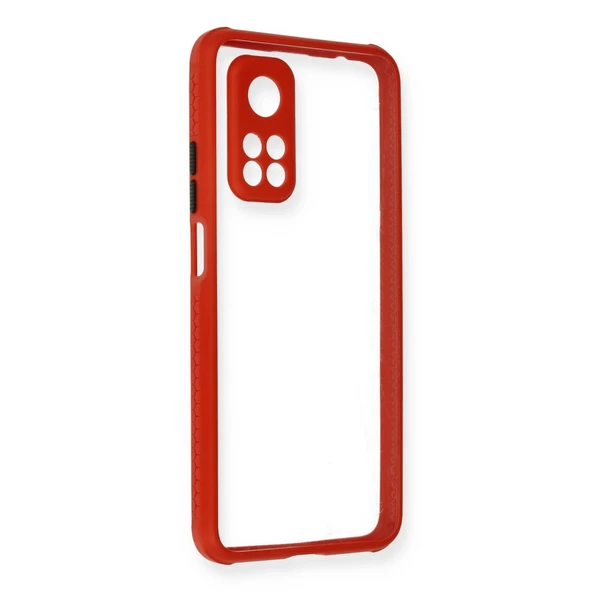 Xiaomi Mi 10T Pro Kılıf Miami Şeffaf Silikon - Kırmızı ürün görseli 1