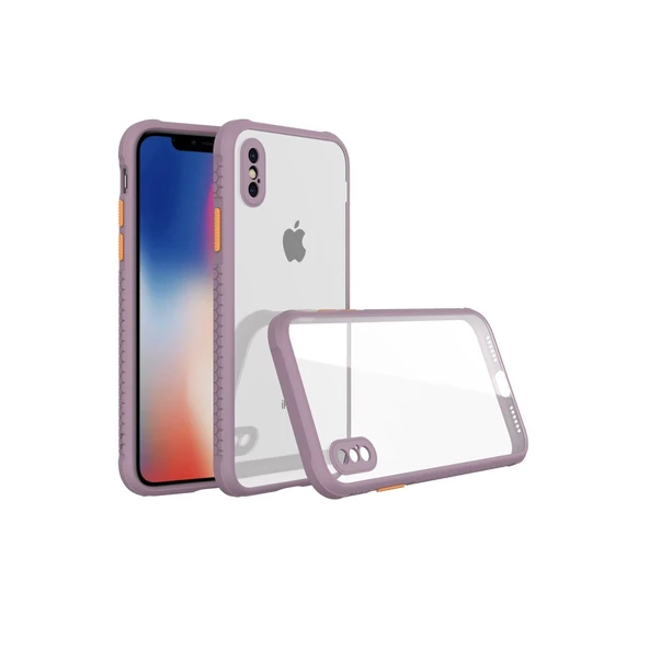İphone Xs Max Kılıf Miami Şeffaf Silikon - Açık Mor ürün görseli 1