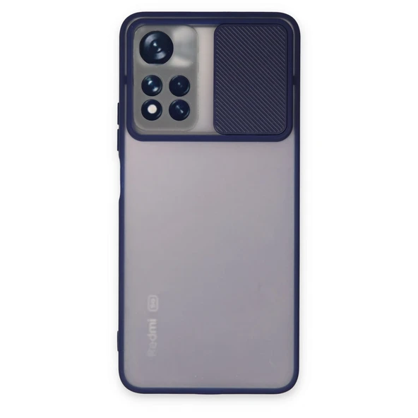 Xiaomi Redmi Note 11T Kılıf Palm Buzlu Kamera Sürgülü Silikon - Lacivert ürün görseli 1