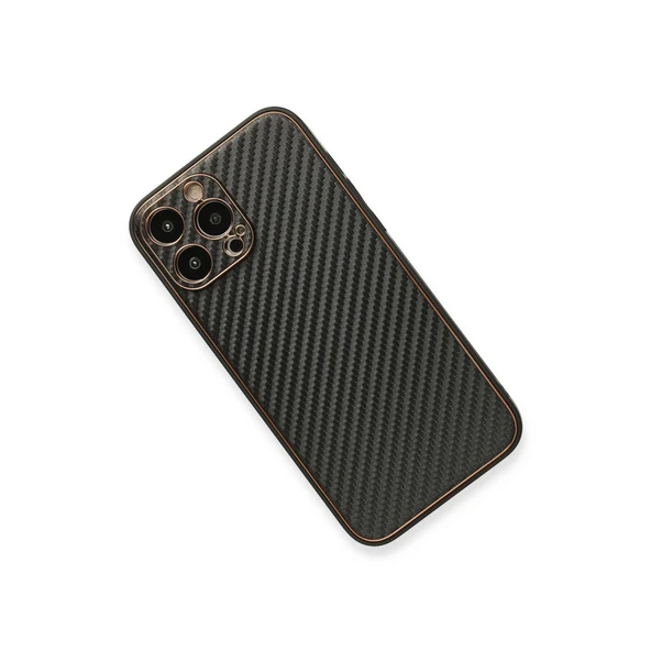 İphone 13 Pro Kılıf Coco Karbon Silikon - Siyah - Resim 3