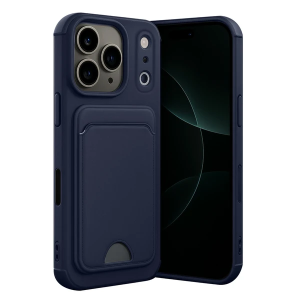 Apple İphone 17 Pro Kelvin Kartvizitli Silikon - Lacivert ürün görseli 1