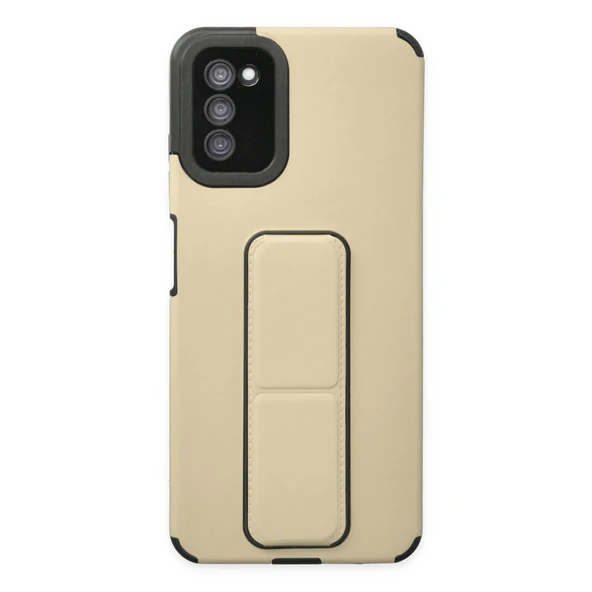 Samsung Galaxy A03S Kılıf Mega Standlı Silikon - Gold ürün görseli 1