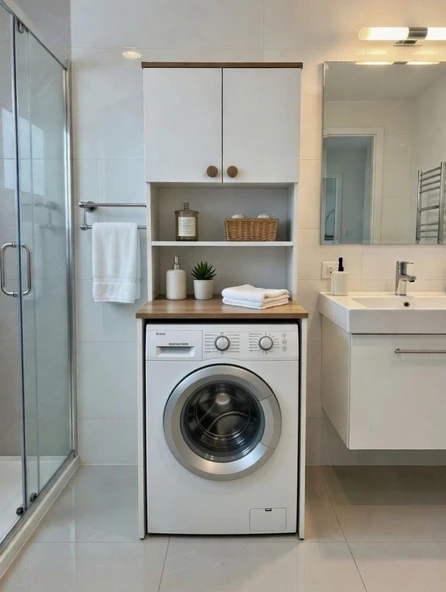 Pema Home %100 MDF ÇOK AMAÇLI ÇAMAŞIR MAKİNESİ DOLABI ürün görseli 1