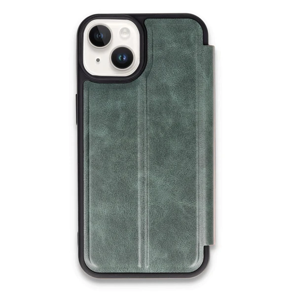 İphone 14 Kılıf Flip Cover - Koyu Yeşil ürün görseli 1
