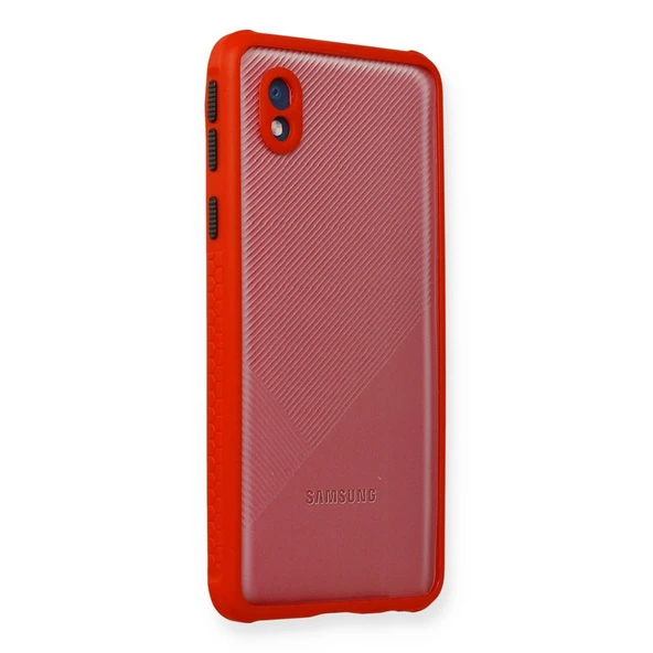 Samsung Galaxy A01 Core Kılıf Miami Şeffaf Silikon - Kırmızı ürün görseli 1