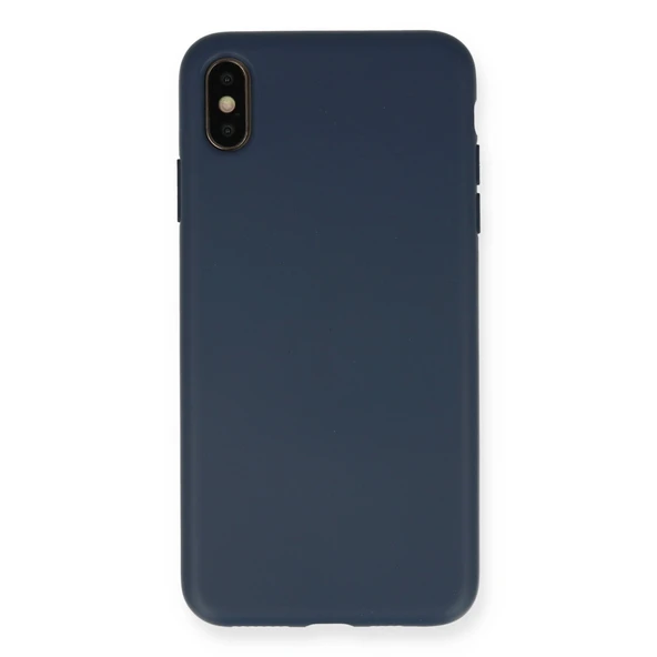 İphone Xs Max Kılıf Nano İçi Kadife Silikon - Lacivert ürün görseli 1