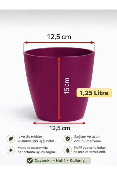 4 Lü Bordo Renk Orkide Saksısı - Resim 3