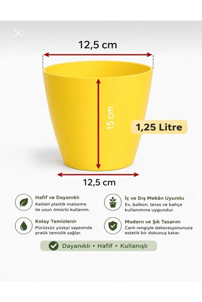 4'Lü Sarı Renk Orkide Saksısı - Resim 3