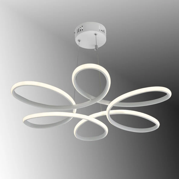 TT313-BY TT Aydınlatma Papatya Modeli Mat Beyaz Led Avize ürün görseli 1