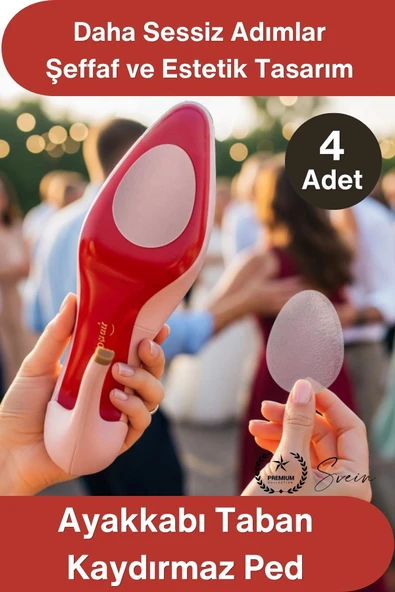 #TabanBandı Ayakkabı Taban Kaydırmaz Ped 4 Adet Şeffaf Yapışkanlı Topuklu Stiletto Babet Kösele Sert Düz Taban Kayma Önl ürün görseli 1