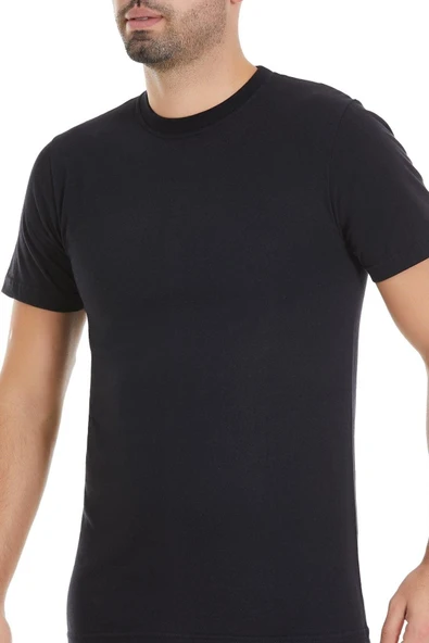 Yıldız Çamaşır Erkek Süprem Kapalı Yaka %100 Pamuk Fanila Atlet (50-51) - 6 Adet  XL Siyah ürün görseli 1