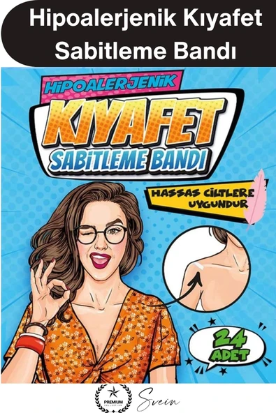 #KıyafetBandı Hipoalerjenik Kıyafet Sabitleme Bandı Şeffaf 24 Adet Dekolte Abiye Gelinlik Straplez Gömlek Elbise Pantolo ürün görseli 1