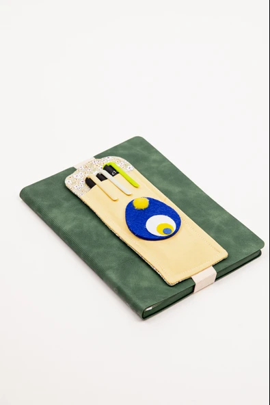 Defter Üstü Kalemlik A5 Lastikli Kalem Tutucu Kumaş Organizer ürün görseli 1