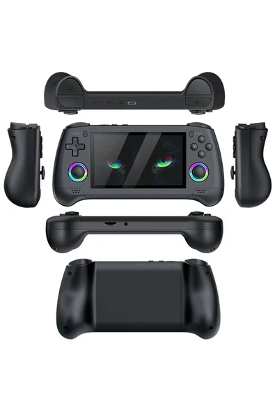 Siyah taşınabilir retro video oyun konsolu Bluetooth özelliği olmadan el tipi kullanım ürün görseli 1