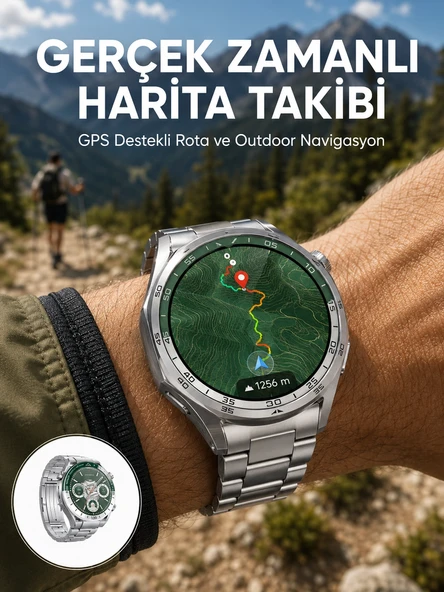 Premium Amoled Akıllı Saat GPS Harita Desteği Bluetooth Arama Sağlık Takipli Yeni Nesil ürün görseli 1